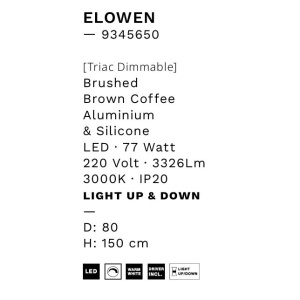 Lustra LED circulara ELOWEN 80cm, maro 147702 universul-luminii.ro
