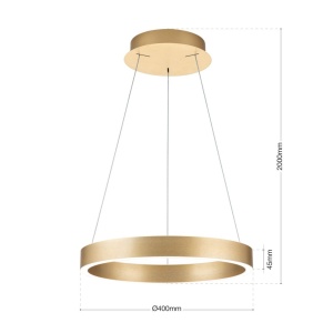 Lustra LED circulara iluminat sus si jos KOLK auriu periat 40cm - Img 4