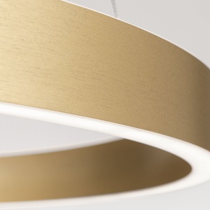 Lustra LED circulara iluminat sus si jos KOLK auriu periat 60cm - Img 6