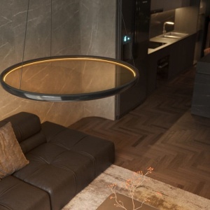 Lustra LED cu telecomanda design circular Qled - Img 2
