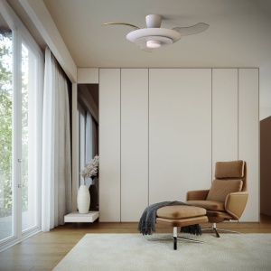 Lustra LED cu ventilator palete retractabile KYOTO alb