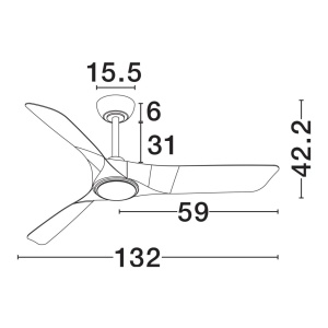 Lustra LED cu Ventilator si telecomanda FARGO D-132cm negru/ nuc - Img 9