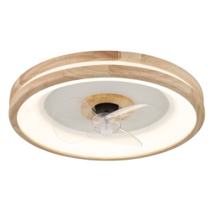 Lustra LED cu ventilator si telecomanda GATIAN lemn