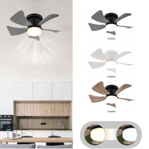 Lustra LED cu ventilator si telecomanda HINES aspect lemn 40cm, 03609H GL 247072 universul-luminii.ro