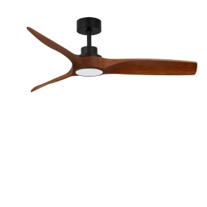 Lustra LED cu Ventilator si telecomanda HOVER D-132cm negru/ lemn inchis - Img 2