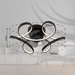 Lustra LED cu ventilator si telecomanda LORIS 03638 GL 247062 universul-luminii.ro