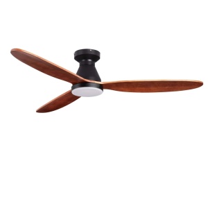 Lustra LED cu Ventilator si telecomanda NELLY D-132cm negru/ lemn inchis - Img 2