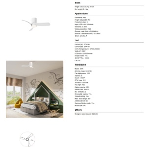 Lustra LED cu ventilator si telecomanda NEMO alb - Img 7