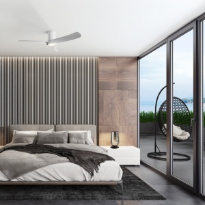 Lustra LED cu Ventilator si telecomanda NEMO G alb