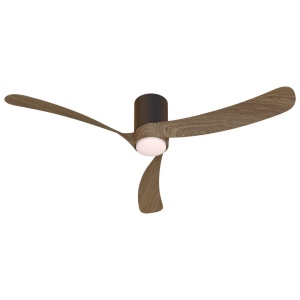 Lustra LED cu ventilator si telecomanda NEMO II L negru/nuc - Img 2