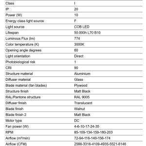 Lustra LED cu Ventilator tavan cu telecomanda RUDDER TEK 3 L negru/nuc 3000K - Img 4