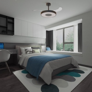 Lustra LED cu Ventilator tavan smart sistem TUYA si telecomanda COIN negru - Img 4
