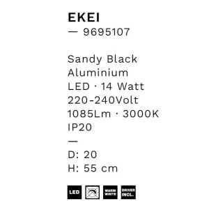Lustra LED design ambiental EKEI negru 233412 universul-luminii.ro