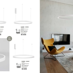 Lustra LED design circular cu iluminat sus si jos ELOWEN alb, diametru 60cm 121772 universul-luminii.ro