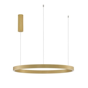 Lustra LED design circular cu iluminat sus si jos ELOWEN auriu, diametru 80cm
