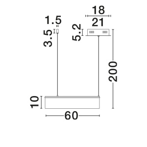 Lustra LED design circular OLIVIA maro inchis D-60cm - Img 2