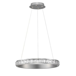 Lustra LED design circular, Otel, Argintiu, Cristal K9, ETEKEN NVL-9501214