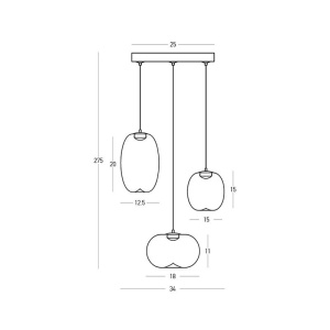 Lustra LED design decorativ VITRO negru/gri fumuriu - Img 5