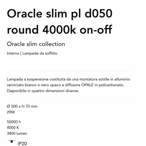 Lustra LED design geometric Oracle slim pl d050 round 4000k on-off alba 165262 universul-luminii.ro