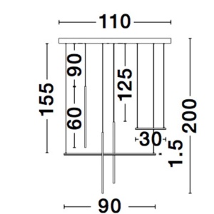 Lustra LED design liniar ELETTRA negru 91062 universul-luminii.ro