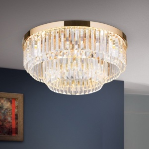 Lustra LED design LUX PRISM 55cm, 24K gold plated 191042 universul-luminii.ro