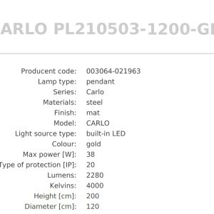 Lustra LED design modern circular CARLO auriu, diametru 120cm - Img 3