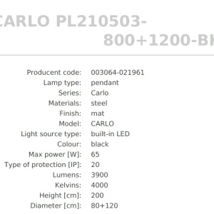 Lustra LED design modern circular CARLO negru mat - Img 3