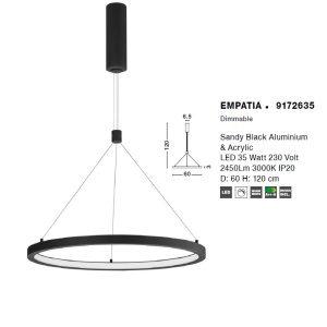 Lustra LED design modern circular EMPATIA I negru NVL-9172635 - Img 2