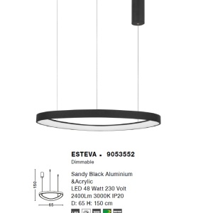 Lustra LED design modern circular ESTEVA negru NVL-9053552 - Img 3