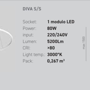 Lustra LED design modern Diva 85cm, auriu, alb sau titan 146602 universul-luminii.ro