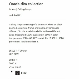 Lustra LED design modern geometric ORACLE SLIM PL D050 ROUND 3000K ON-OFF WH - Img 4