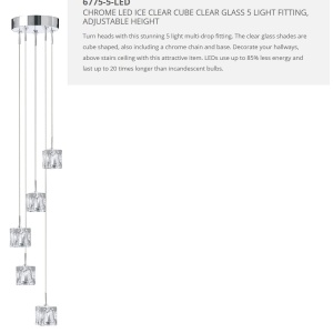 Lustra LED design modern Ice Cube H-116cm 6775-5-LED SRT - Img 2