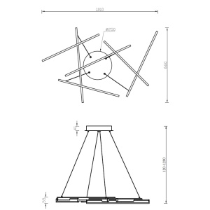 Lustra LED design modern Line auriu mat 3000K 100682 universul-luminii.ro