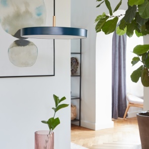 Lustra LED design scandinav Asteria mini - petrol blue/ auriu 194572 universul-luminii.ro