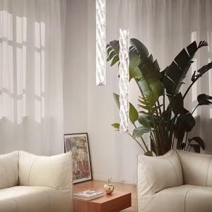 Lustra LED design tehnico-decorativ realizat manual Hugo vertical prisma - Img 6
