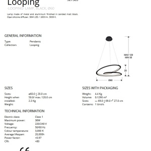 Lustra LED design ultra-modern Looping 60cm 190552 universul-luminii.ro