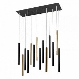 Lustra LED dimabila cu telecomanda design modern Varas negru/auriu SV-373425D