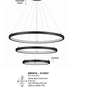 Lustra LED dimabila design circular EMPATIA D-80cm - Img 3