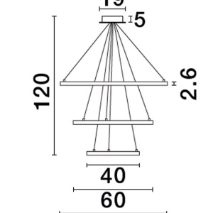 Lustra LED dimabila design circular EMPATIA D-80cm - Img 6