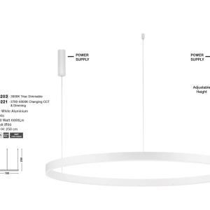 Lustra LED dimabila design circular MOTIF D-150cm - Img 3