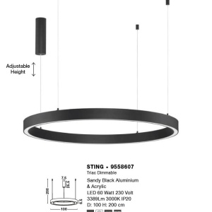 Lustra LED dimabila design circular PERTINO D-48cm - Img 2
