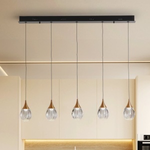 Lustra LED dimabila design modern Corina 5L negru/cupru 72132 universul-luminii.ro