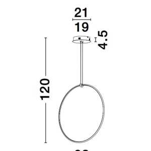 Lustra LED dimabila design modern decorativ Ring 68cm 90892 universul-luminii.ro