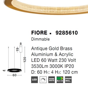 Lustra LED dimabila, design modern FIORE, 60cm 74402 universul-luminii.ro