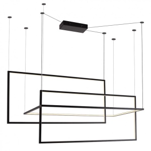 Lustra LED dimabila, XXL suspendata design modern GEOMETRIC negru P0271D MX