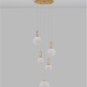 Lustra LED moderna cu 5 Pendule design elegant HOOK - Img 3