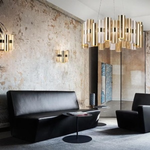 Lustra LED moderna design Art Deco realizata manual LA LOLLO M Gold 125022 universul-luminii.ro