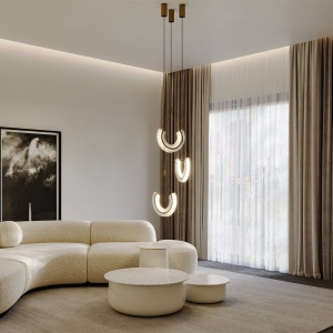 Lustra LED, pendul design modern Maya auriu - Img 2