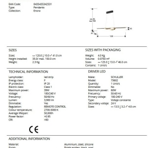 Lustra LED suspendata cu telecomanda Enora 173382 universul-luminii.ro