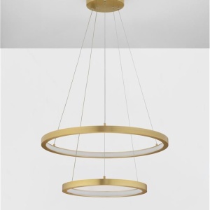Lustra LED suspendata design circular EMPATIA D-60/40cm aurie - Img 3